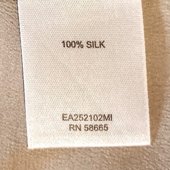 Classiques Entier Beige Floral Silk Fan Sleeve Top XL - Picture 5 of 7